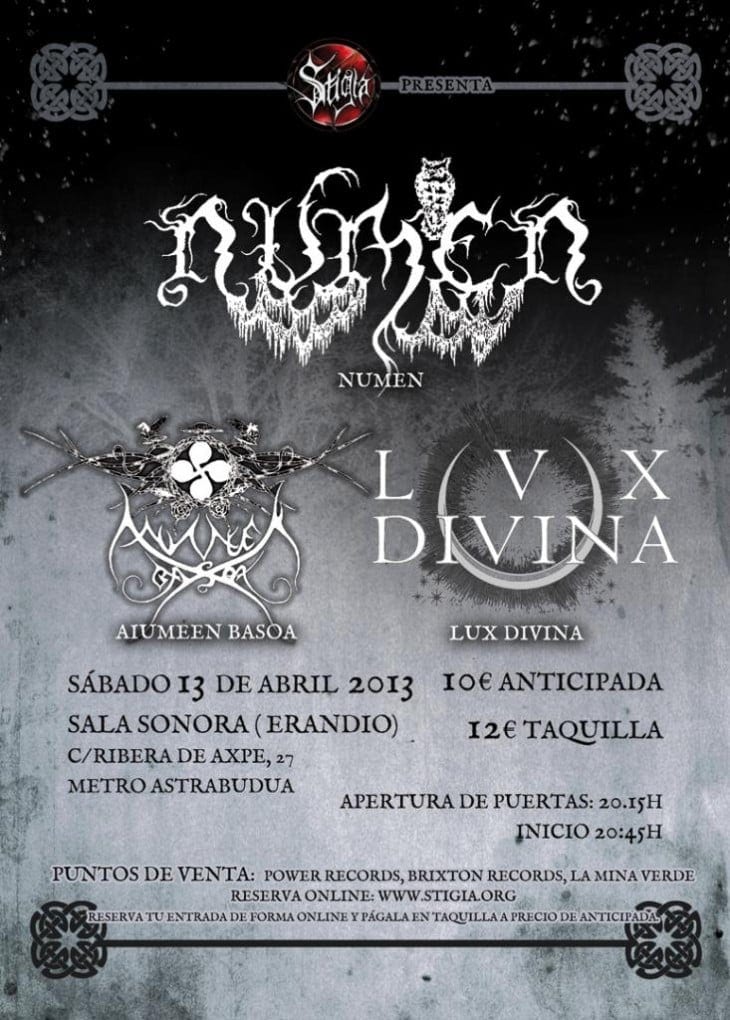 NUMEN + AIUMEEN BASOA + LUX DIVINA EN ABRIL EN VIZCAYA