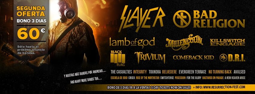 TERCER ANUNCIO DE BANDAS PARA LA PRÓXIMA EDICIÓN DEL RESURRECTION FEST