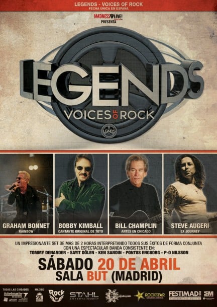 CAMBIO DE SALA Y FECHA PARA EL LEGENDS - VOICES OF ROCK