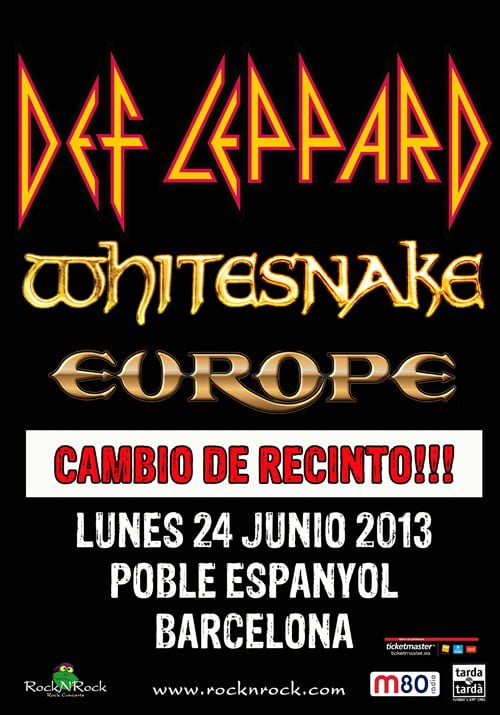 CAMBIO DE RECINTO PARA DEF LEPPARD EN BARCELONA