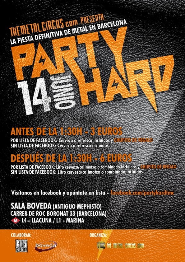 VUELVE PARTY HARD A BARCELONA. VUELVE LA FIESTA DEFINITIVA DE METAL