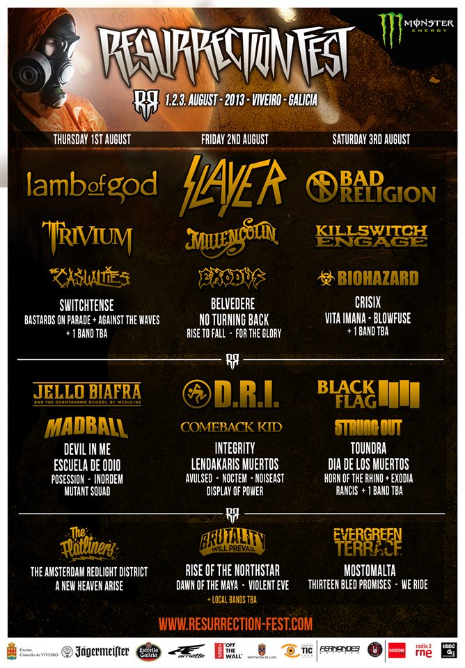 CARTEL POR DIAS DEL RESURRECTION FEST 2013