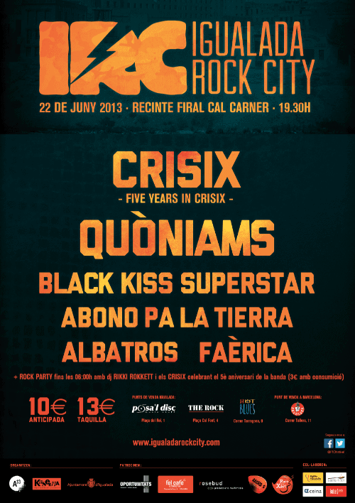 QUEDA TAN SOLO UN DIA PARA EL FESTIVAL IGUALADA ROCK CITY