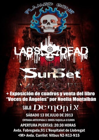 FLAMED BONE, LAB"S DEAD Y SUNSET MASSACRE, EN DIRECTO ESTE SÁBADO