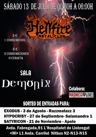 HOY SÁBADO DISCOTECA METAL EN BARCELONA !!