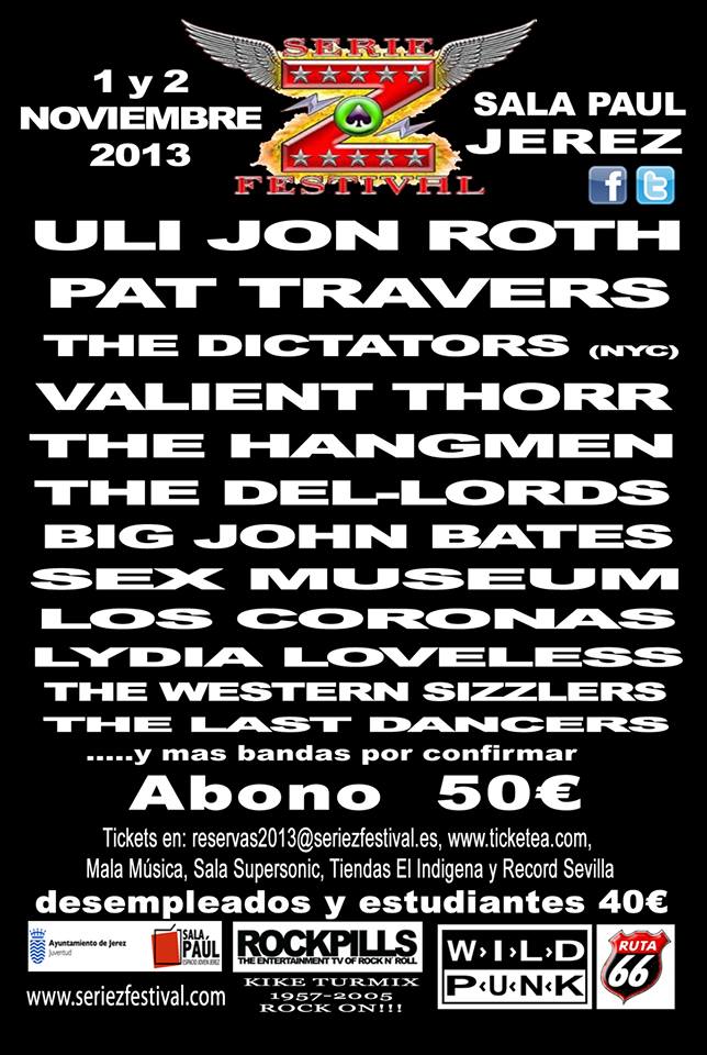 SERIE Z FESTIVAL 2013: ACTUALIZACIÓN DE CARTEL