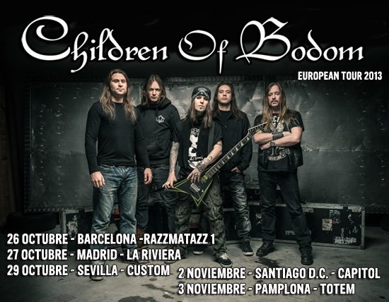 Este fin de semana, arranca la gira de Children Of Bodom. Cambio de sala en Barcelona.