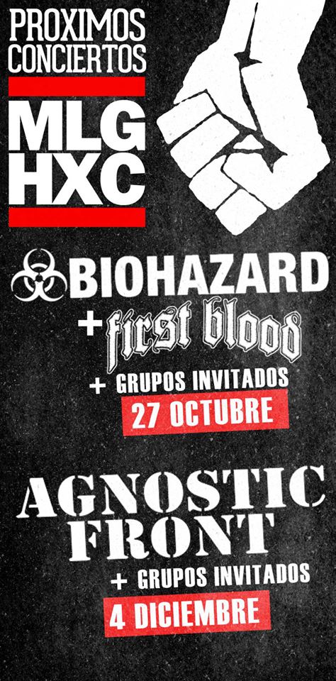 BIOHAZARD Y AGNOSTIC FRONT ESTARÁN EN MÁLAGA