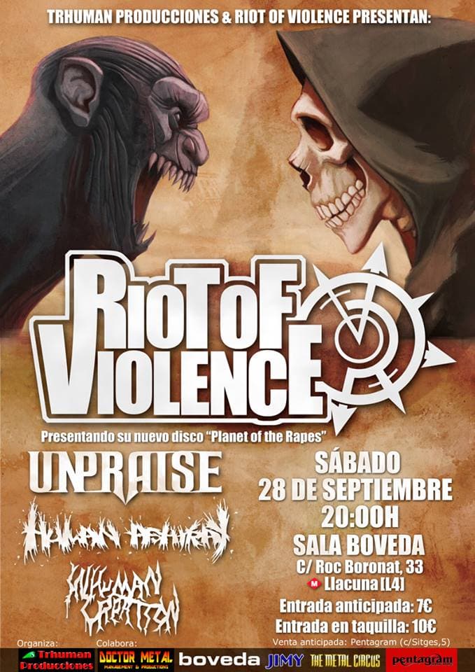 RIOT OF VIOLENCE PRESENTARAN SU NUEVO ÁLBUM EN BARCELONA