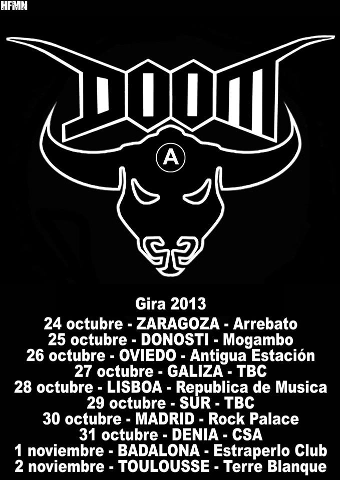 GIRA ESPAÑOLA DE DOOM ENTRE OCTUBRE Y NOVIEMBRE