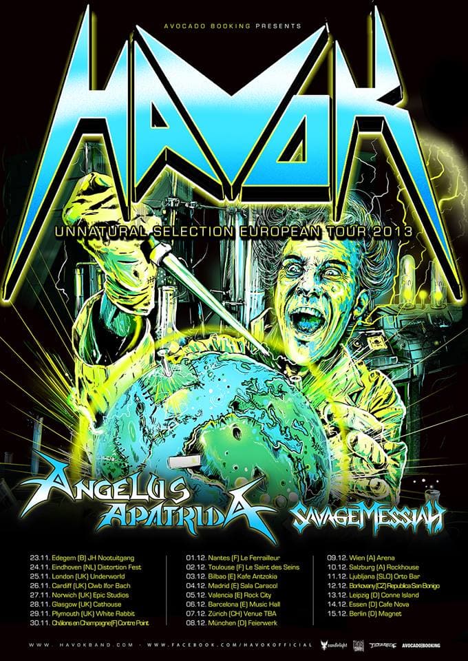 HAVOK ANUNCIAN GIRA EUROPEA JUNTO A ANGELUS APATRIDA Y SAVAGE MESSIAH. ¡FECHAS EN NUESTRO PAÍS!