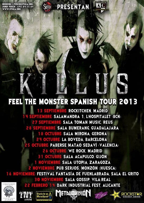 KILLUS: NUEVO SINGLE "THE DARKNESS OF THE CRYPT" Y EXITOSO COMIENZO DE SU "FEEL THE MONSTER SPANISH TOUR 2013"