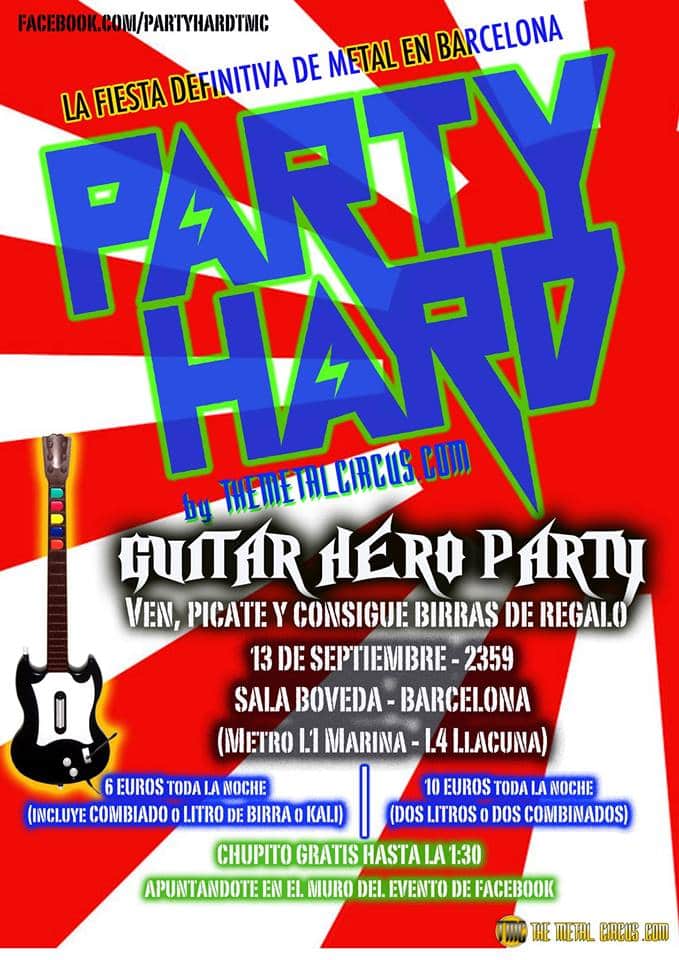 PARTY HARD #5 - VIERNES 13 DE SEPTIEMBRE - GUITAR HERO PARTY!