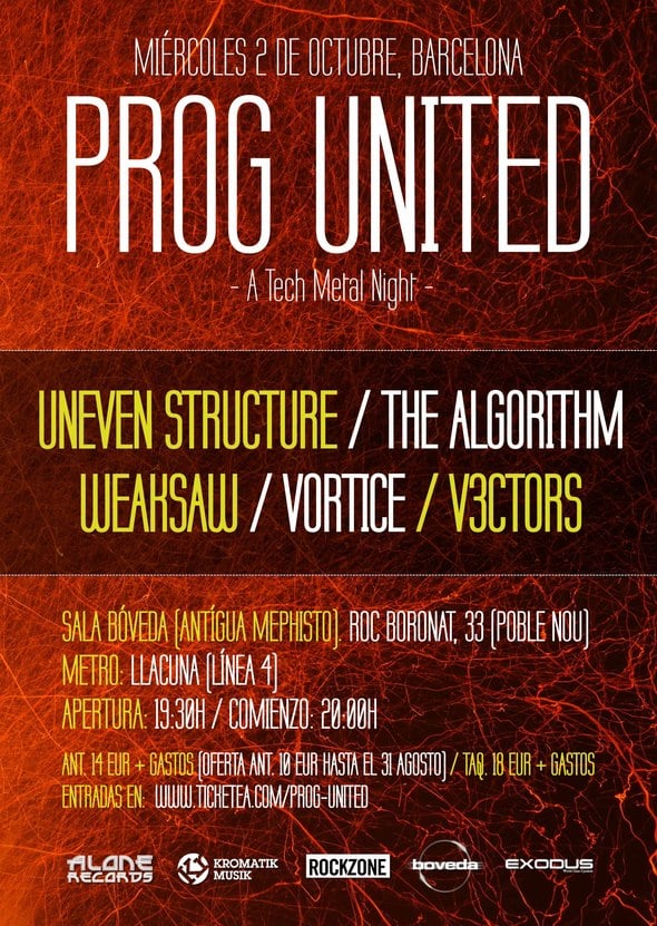 PROG UNITED FESTIVAL: 2 DE OCTUBRE EN BARCELONA