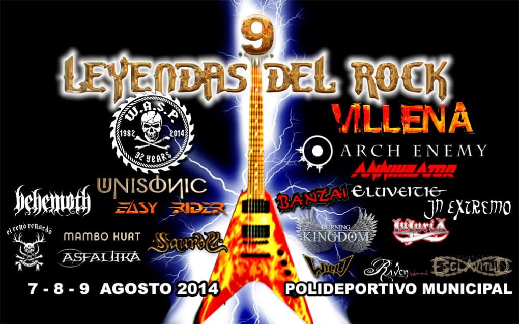 Cartel del Leyendas del Rock 2014 en Villena: descubre las confirmaciones esta tarde (constante actualización)