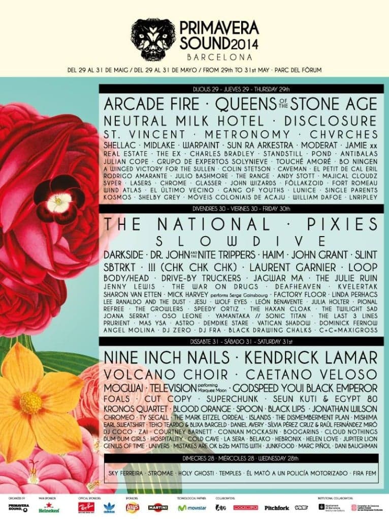 Se confirma el cartel del Primavera Sound 2014 y nos dan la razón