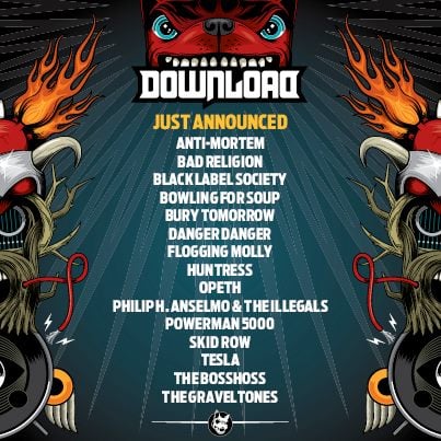 15 nuevas confirmaciones para la próxima edición del Download Festival