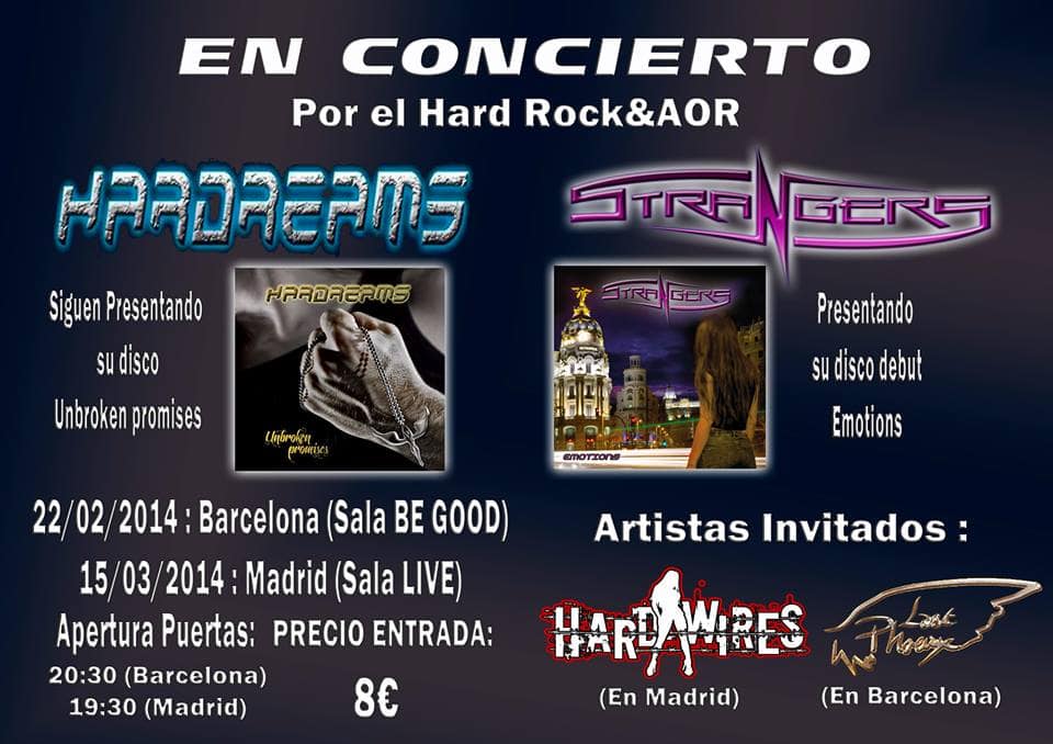 Hardreams y Strangers unen sus fuerzas. Fechas en Madrid y Barcelona.