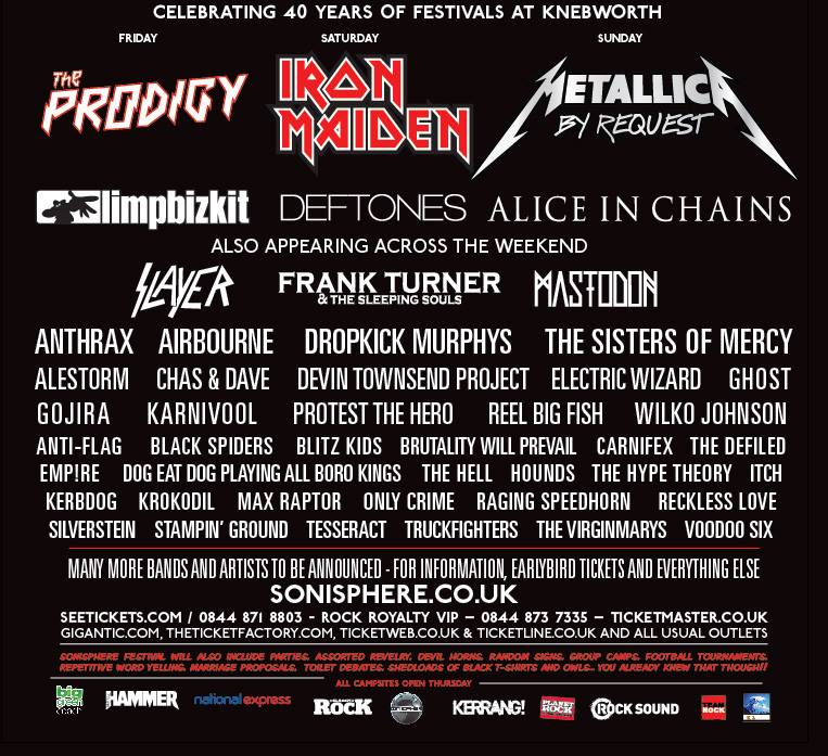 El Sonisphere del Reino Unido añade 16 nuevos nombres a su cartel