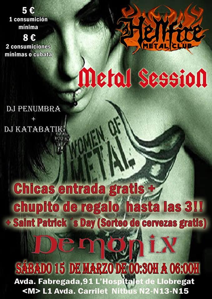 Hoy sábado discoteca metal en Barcelona!