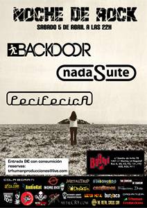 Noche de rock en la sala BeGood de la mano de Backdoor, Nada Suite y Periferica