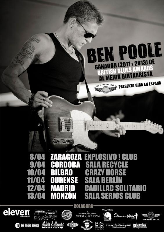 El aclamado guitarrista Ben Poole llega a España en abril