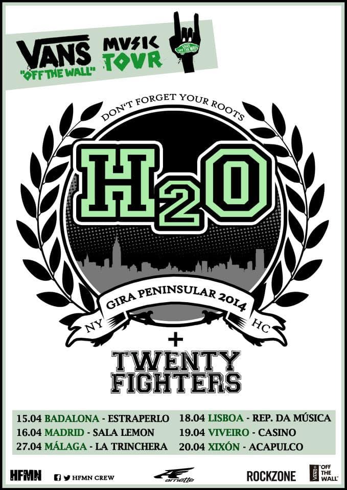 Detalles de la Vans Music Tour 2014, con H2O y Twenty Fighters en el cartel