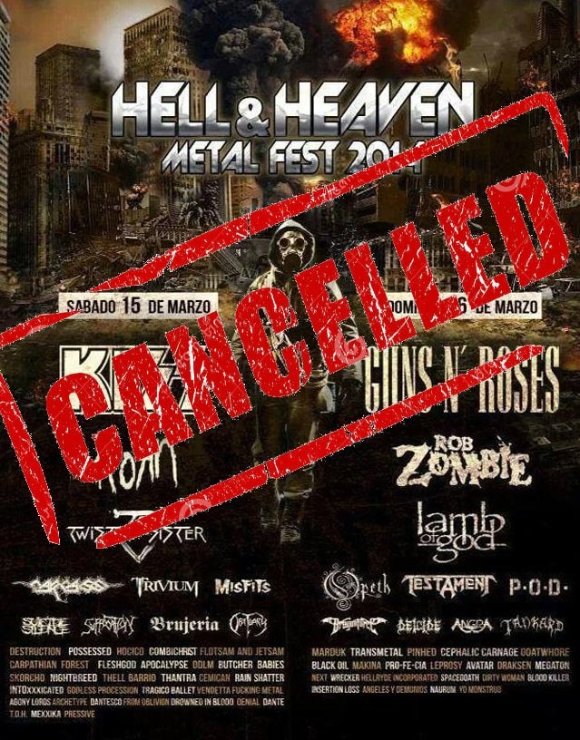 ¡Se cancela el Hell & Heaven Metal Fest 2014 de México de forma definitiva!