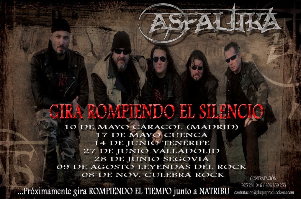 Fechas de la gira "Rompiendo el silencio" de Asfáltika