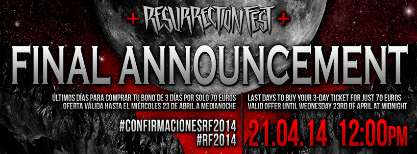 ¡Nuevo anuncio de bandas para el Resurrection Fest 2014!