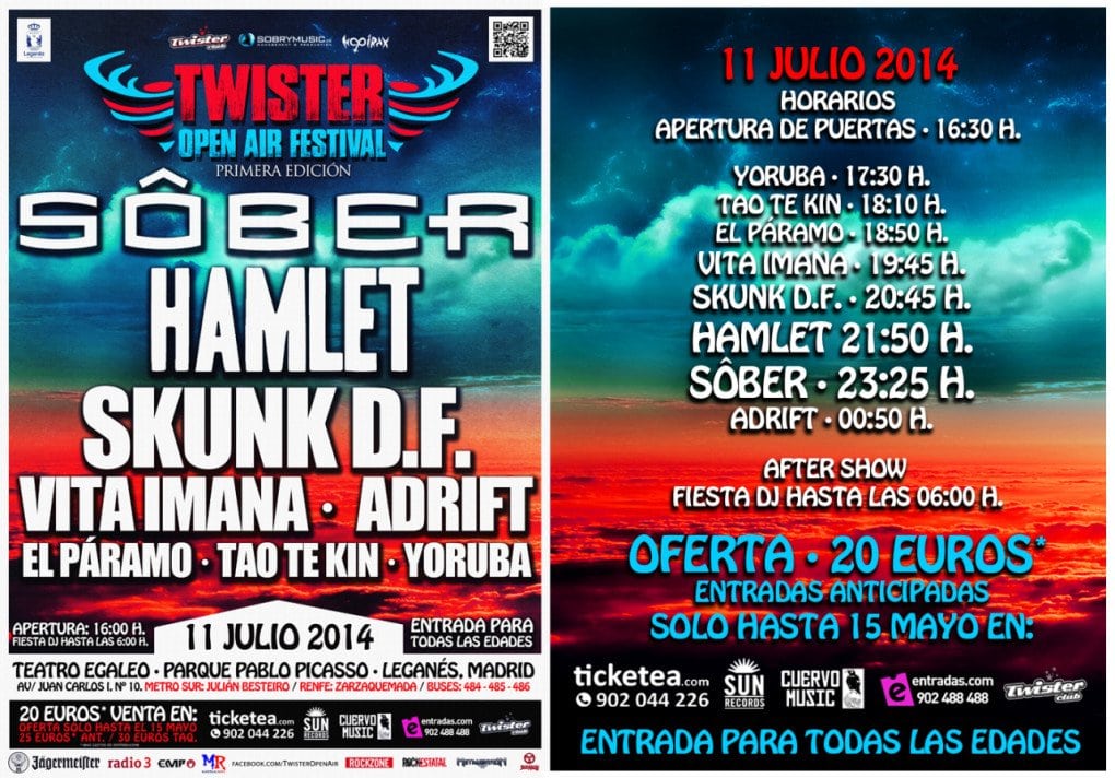 Horarios oficiales del Twister Open Air Festival