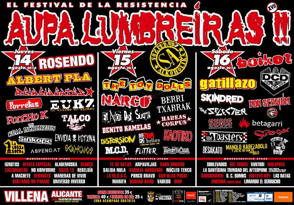 Festival Aúpa Lumbreiras 2014: ¡Cartel cerrado!