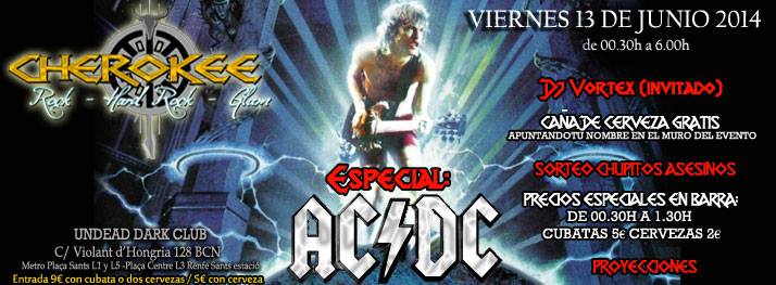 Especial AC/DC este viernes en la discoteca Cherokee de Barcelona