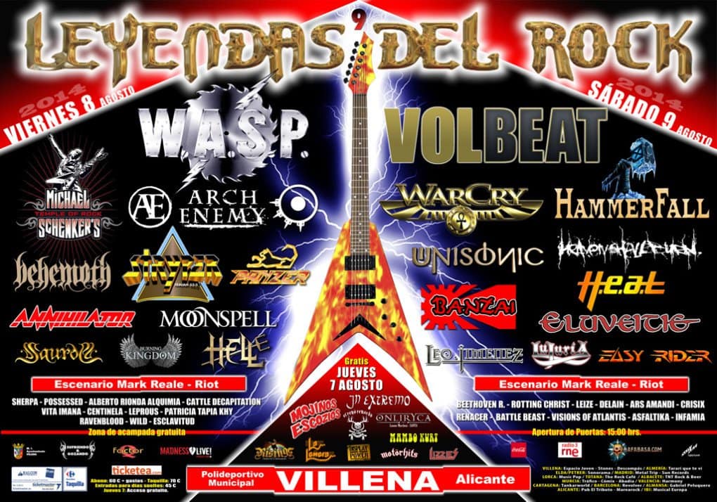 Cambios en Leyendas del Rock 2014