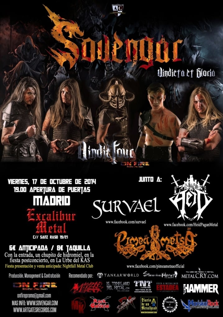 Vindictour en Madrid con Sovengar, Heid, Survael y Pimeä Metsä