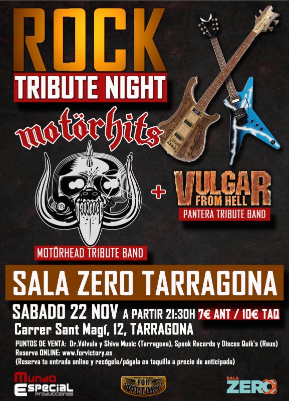 Este sábado, Motorhits (Tributo a Motörhead) y Vulgar From Hell (Tributo a Pantera) en la sala Zero de Tarragona