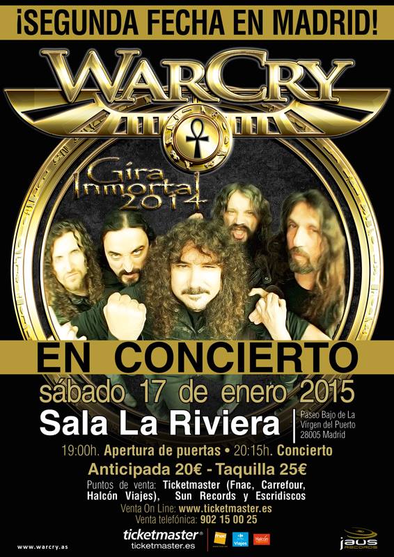 Warcry anuncian nueva fecha de concierto en Madrid