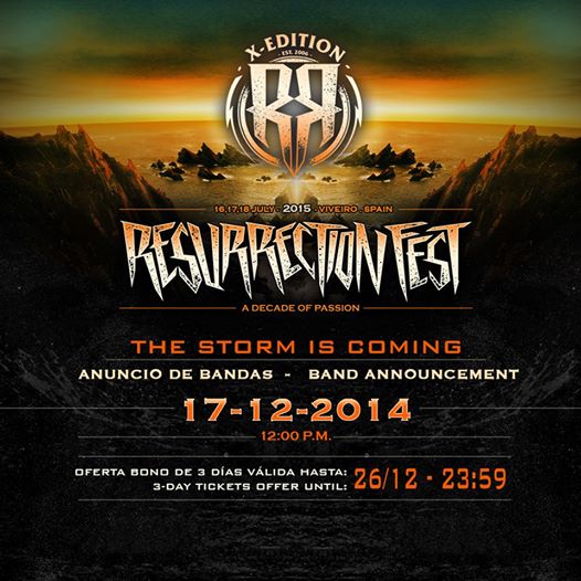 Anuncio de nueva traca de bandas para el próximo Resurrection Fest 2015