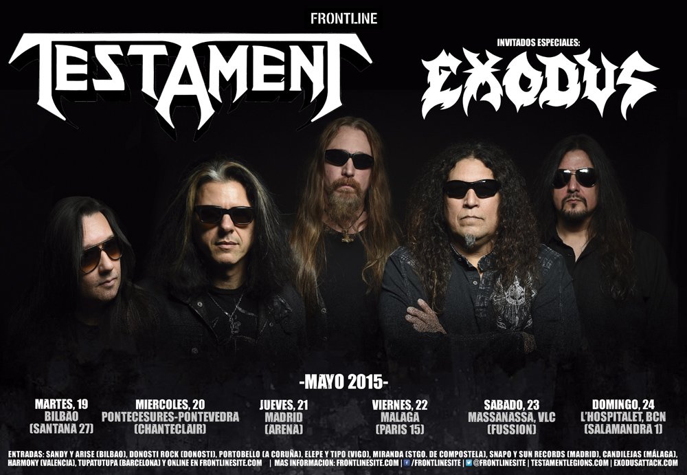 Se acerca la gira de thrash metal del año: Testament y Exodus