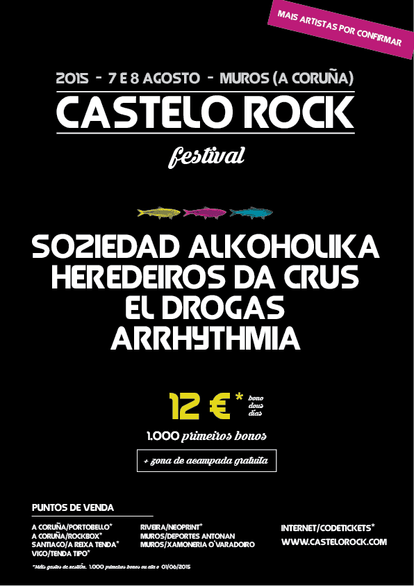 Soziedad Alkoholika, El Drogas y Heredeiros da Crus encabezan el primer avance del Castelo Rock 2015