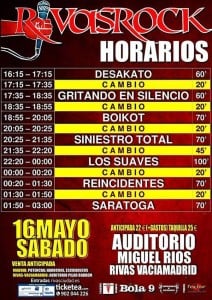 horarios rivas rock