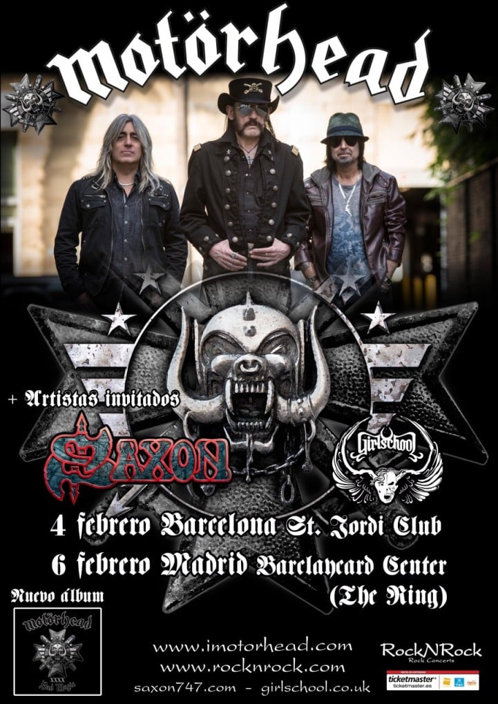 Motorhead giraran por España junto a Saxon y Girlschool