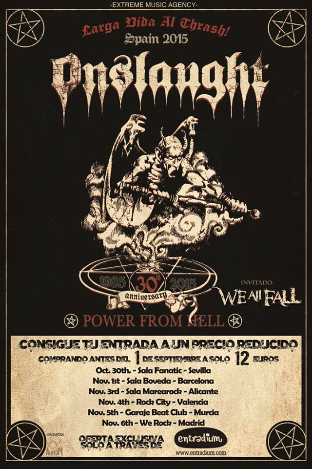 Gira de Onslaught por España y Roots Thrash & Death Metalfest