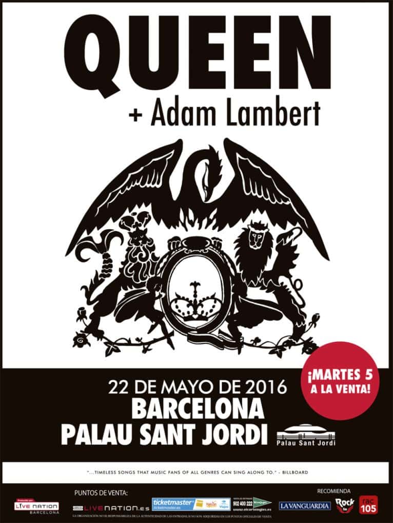 A la venta las entradas de Queen + Adam Lambert en Barcelona