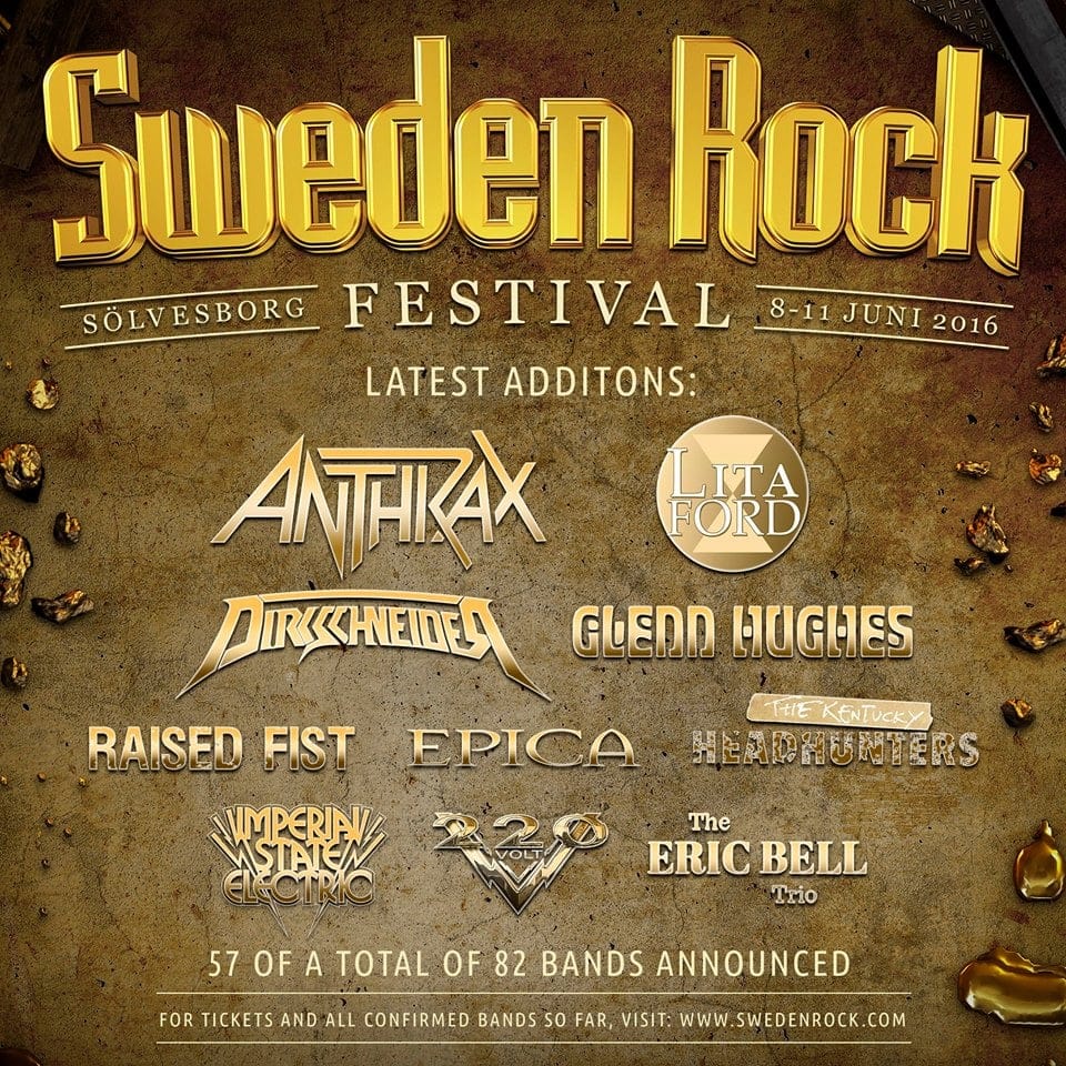 Más bandas al cartel del Sweden Rock Festival 2016