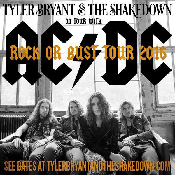 AC/DC confirman que Tyler Bryant and the Shakedown serán sus teloneros en Sevilla. Comunicado de prensa de Live Nation