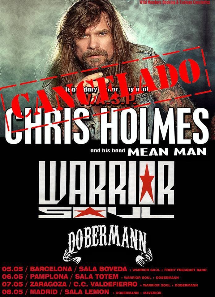 Se cancela la gira española de Chris Holmes por poca venta de entradas