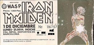 Entrada Iron Maiden 1986