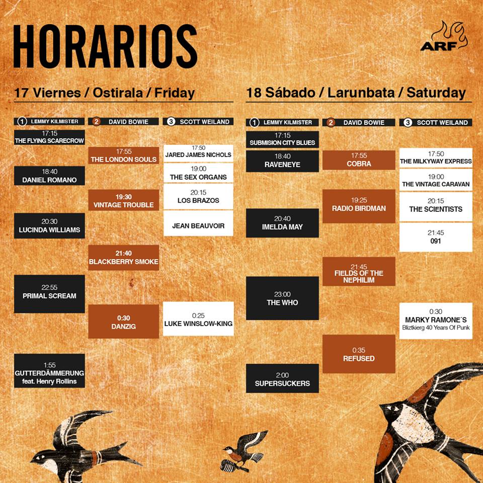 El Azkena Rock presenta sus horarios y la distribución de bandas por escenarios