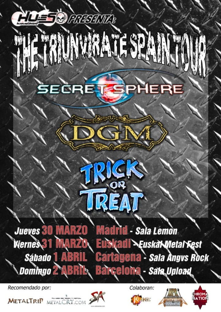 El Triunvirate Tour llegará a nuestro país en marzo: Secret Sphere, DGM y Trick Or Treat